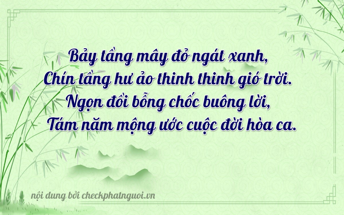 Bài thơ ý nghĩa cho <b>biển số 47A-79609</b> tại website checkphatnguoi.vn