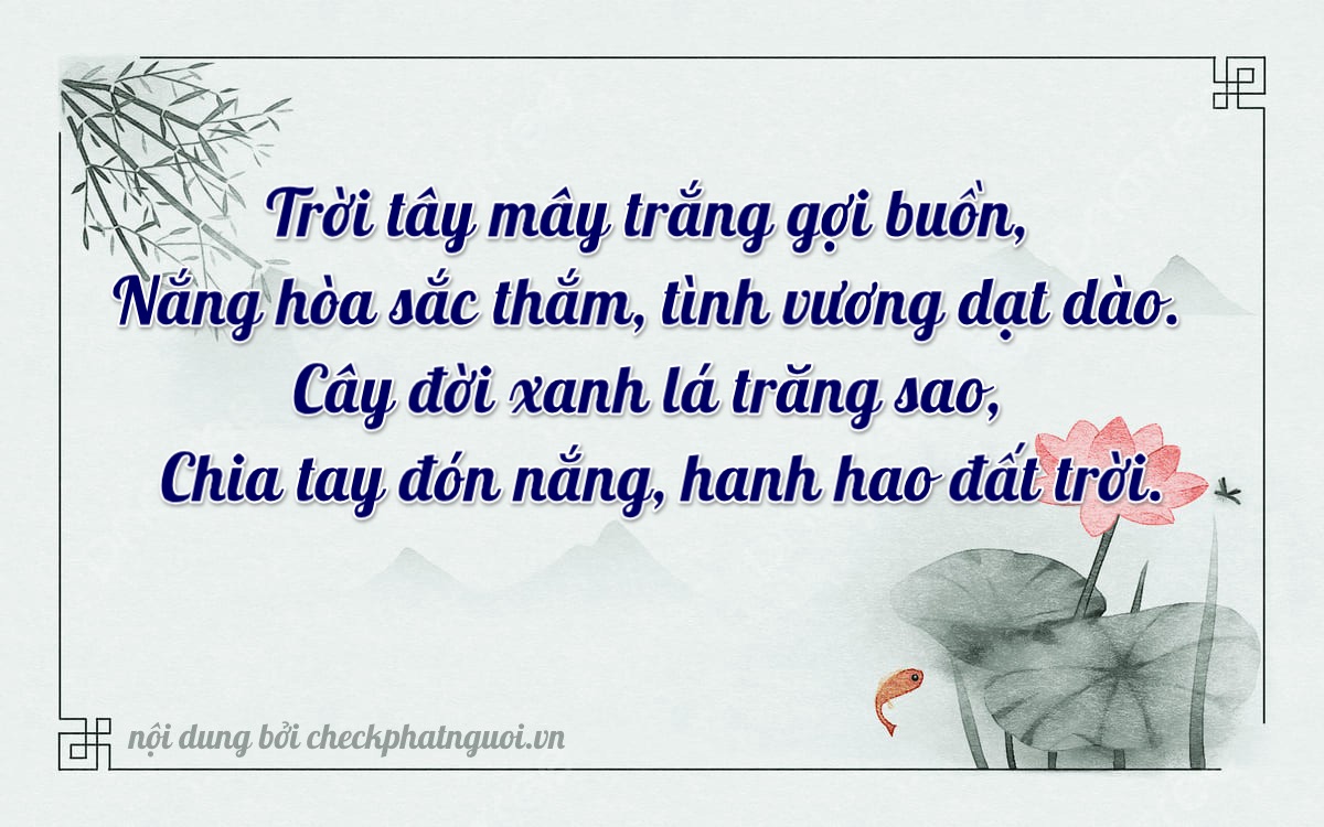 Bài thơ ý nghĩa cho <b>biển số 47A-83368</b> tại website checkphatnguoi.vn