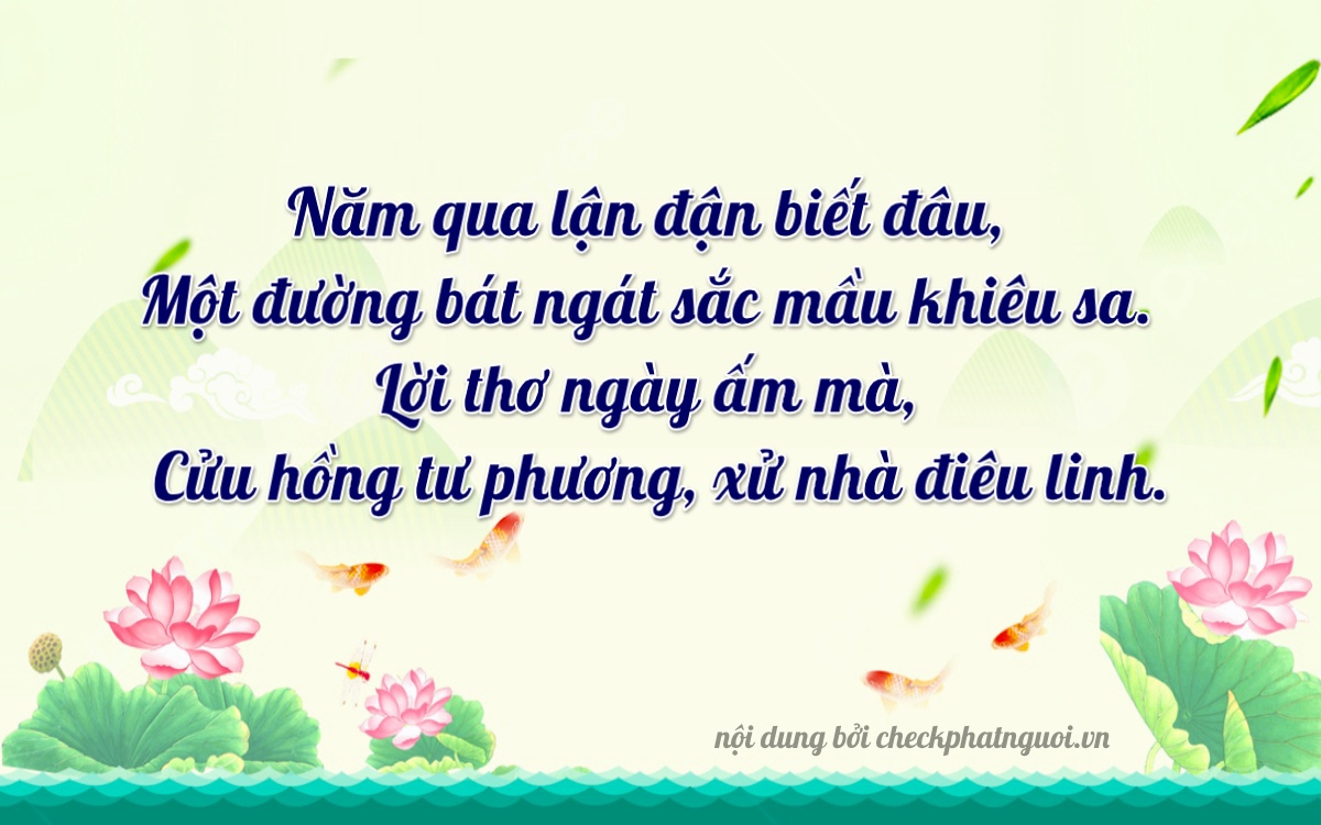 Bài thơ ý nghĩa cho <b>biển số 47AA-11591</b> tại website checkphatnguoi.vn