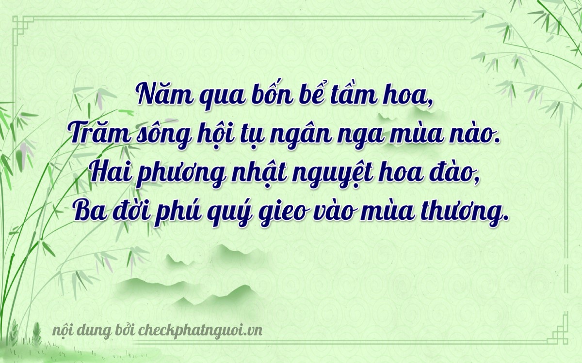 Bài thơ ý nghĩa cho <b>biển số 47AA-54123</b> tại website checkphatnguoi.vn