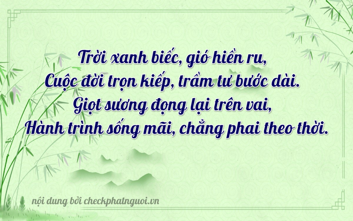 Bài thơ ý nghĩa cho <b>biển số 47AB-86807</b> tại website checkphatnguoi.vn