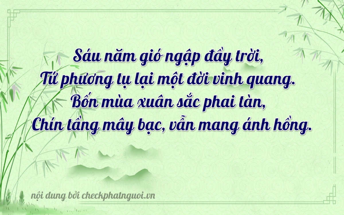 Bài thơ ý nghĩa cho <b>biển số 47AC-06419</b> tại website checkphatnguoi.vn