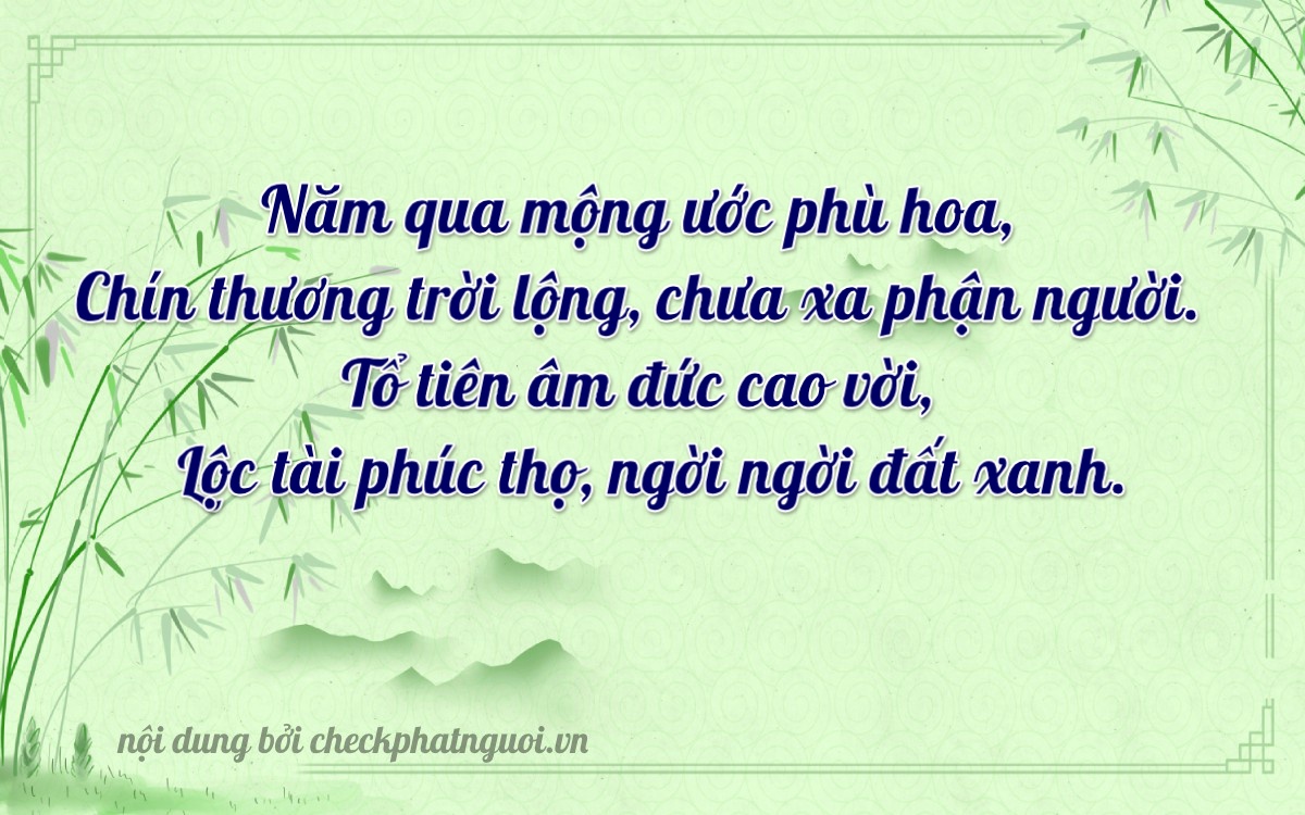 Bài thơ ý nghĩa cho <b>biển số 47AD-19586</b> tại website checkphatnguoi.vn