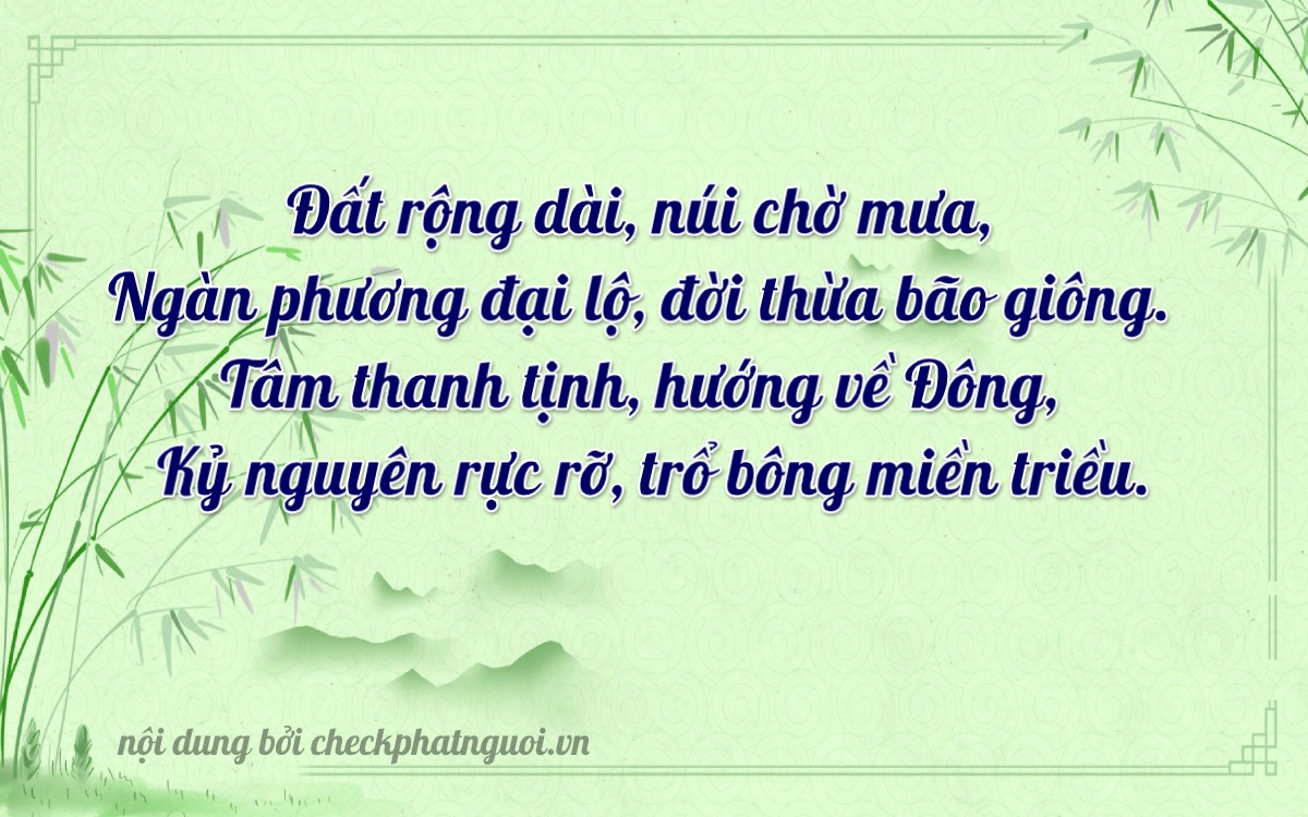 Bài thơ ý nghĩa cho <b>biển số 47AF-02619</b> tại website checkphatnguoi.vn