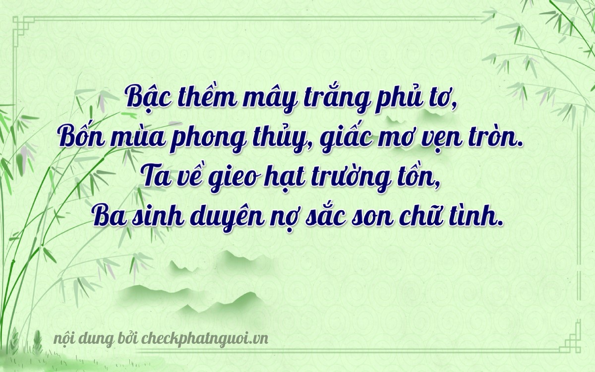 Bài thơ ý nghĩa cho <b>biển số 47AP-01133</b> tại website checkphatnguoi.vn