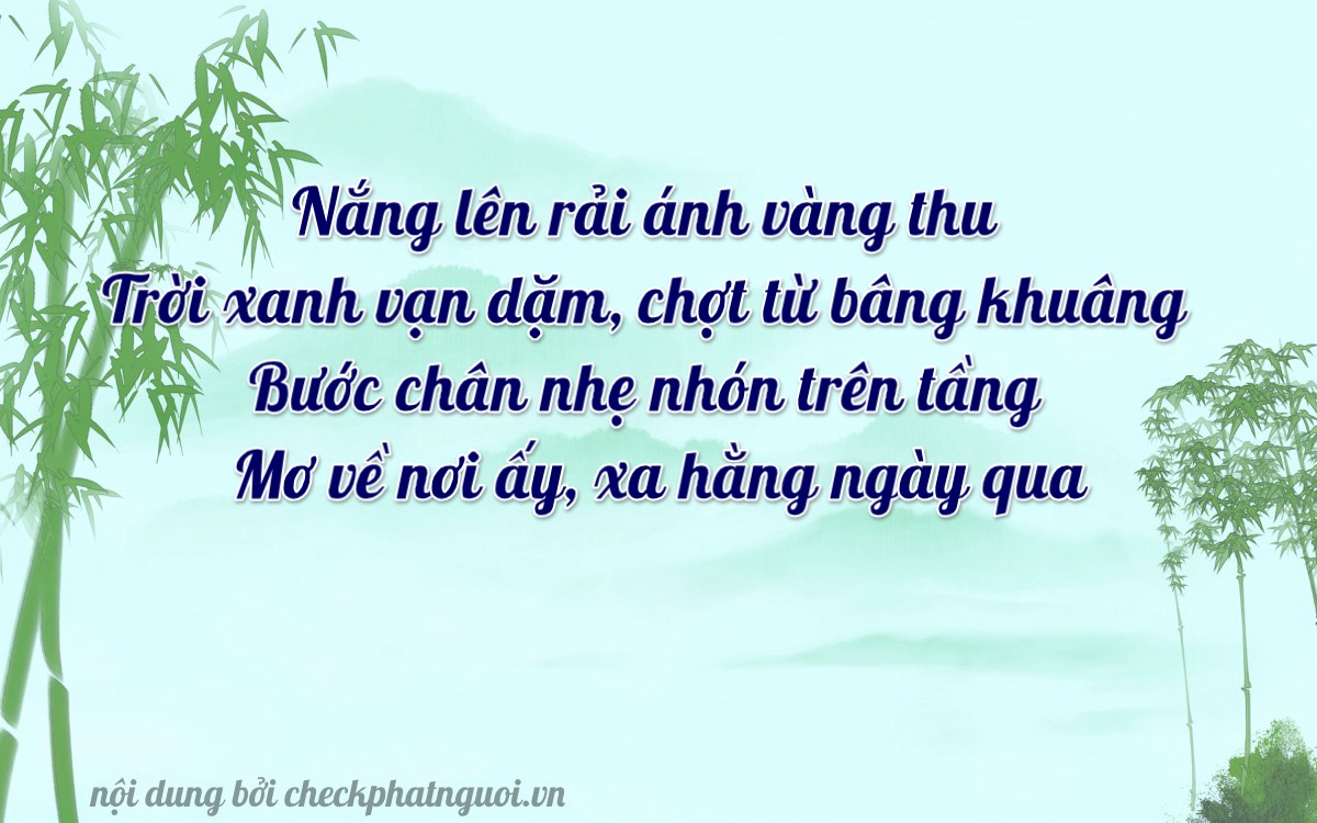 Bài thơ ý nghĩa cho <b>biển số 47AP-01415</b> tại website checkphatnguoi.vn