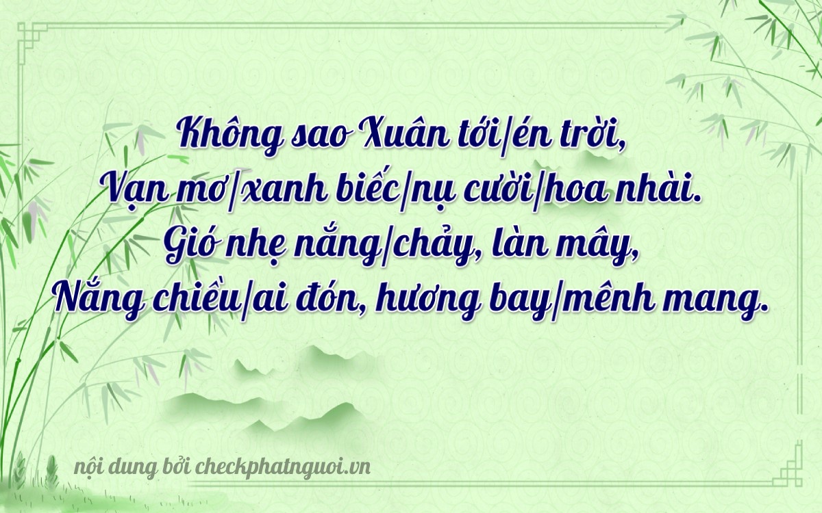 Bài thơ ý nghĩa cho <b>biển số 47AT-07811</b> tại website checkphatnguoi.vn