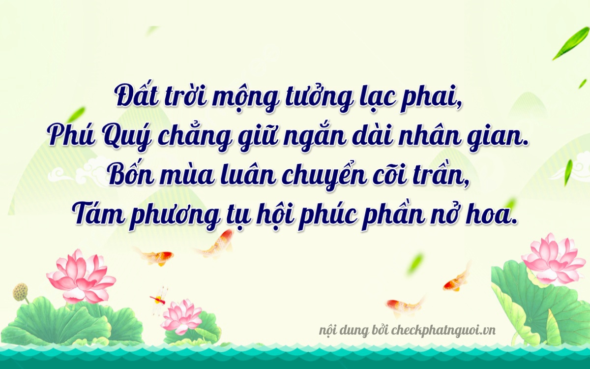 Bài thơ ý nghĩa cho <b>biển số 47B-04780</b> tại website checkphatnguoi.vn