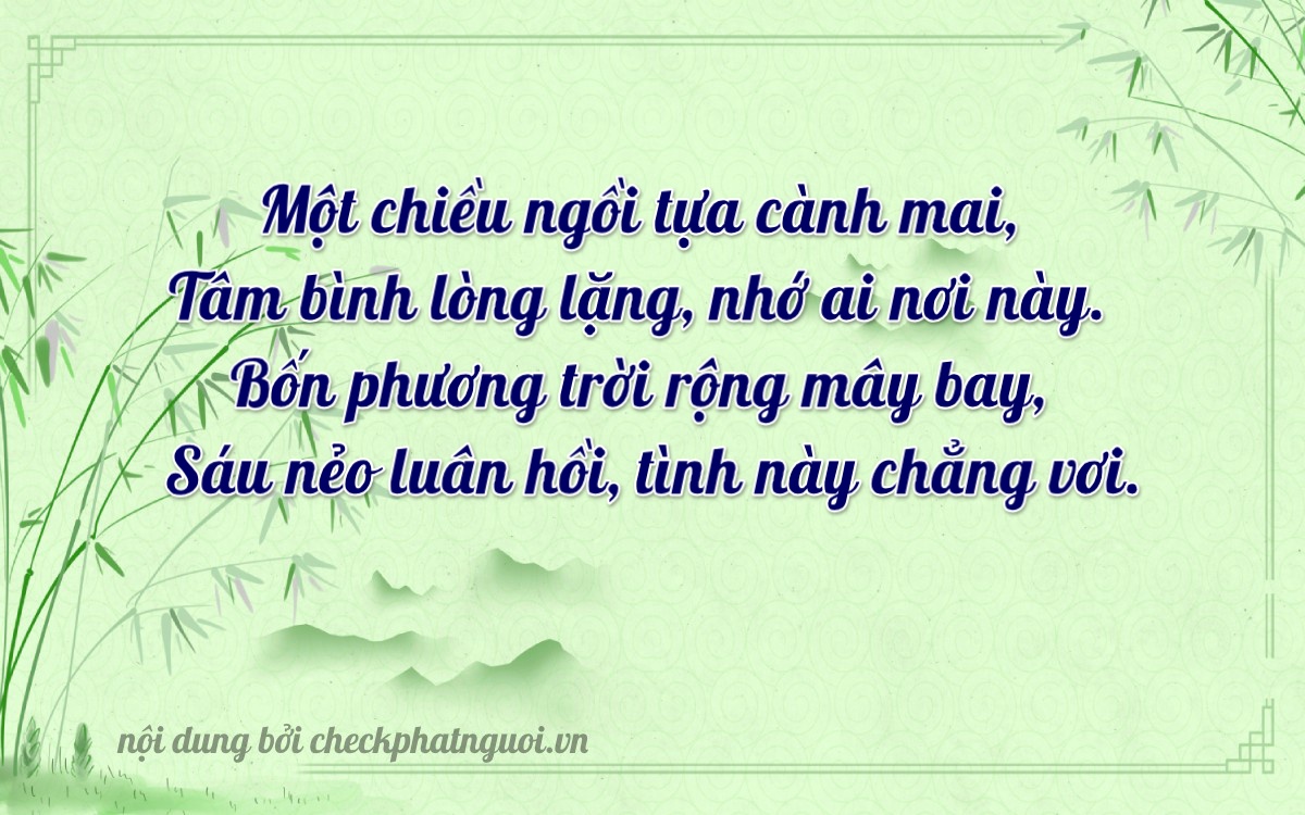 Bài thơ ý nghĩa cho <b>biển số 47B-10460</b> tại website checkphatnguoi.vn