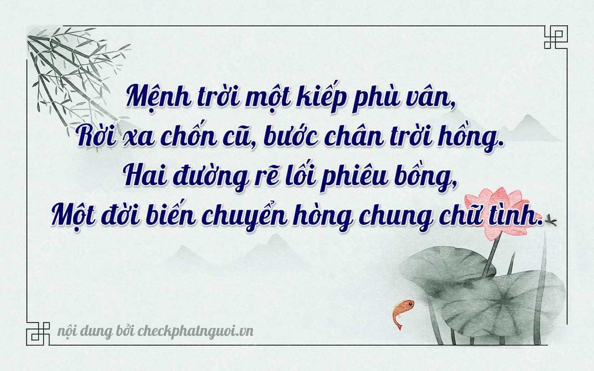 Bài thơ ý nghĩa cho <b>biển số 47B-14121</b> tại website checkphatnguoi.vn