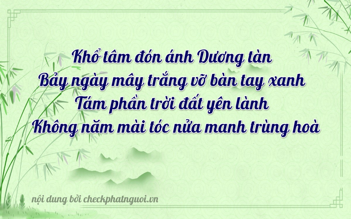 Bài thơ ý nghĩa cho <b>biển số 47B2-75806</b> tại website checkphatnguoi.vn