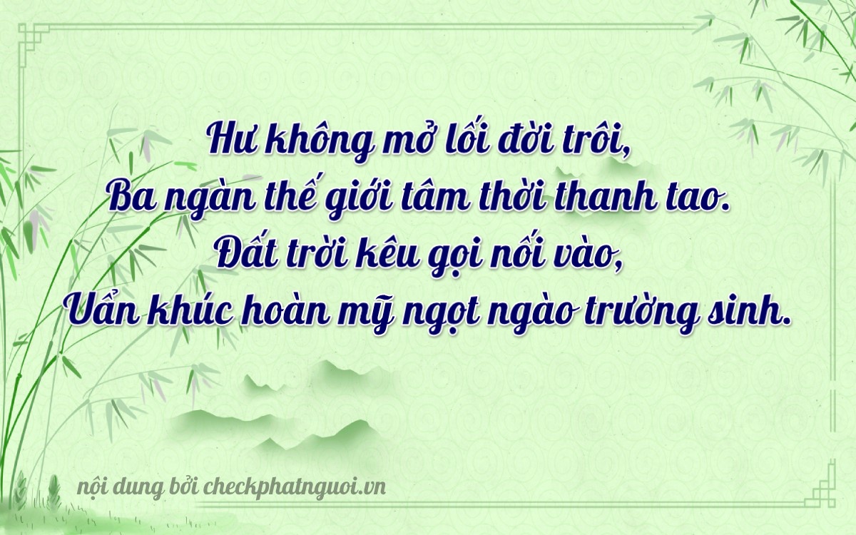 Bài thơ ý nghĩa cho <b>biển số 47C-01335</b> tại website checkphatnguoi.vn