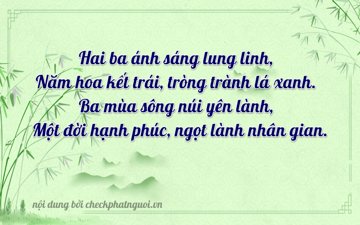 Bài thơ ý nghĩa cho <b>biển số 47C1-23321</b> tại website checkphatnguoi.vn