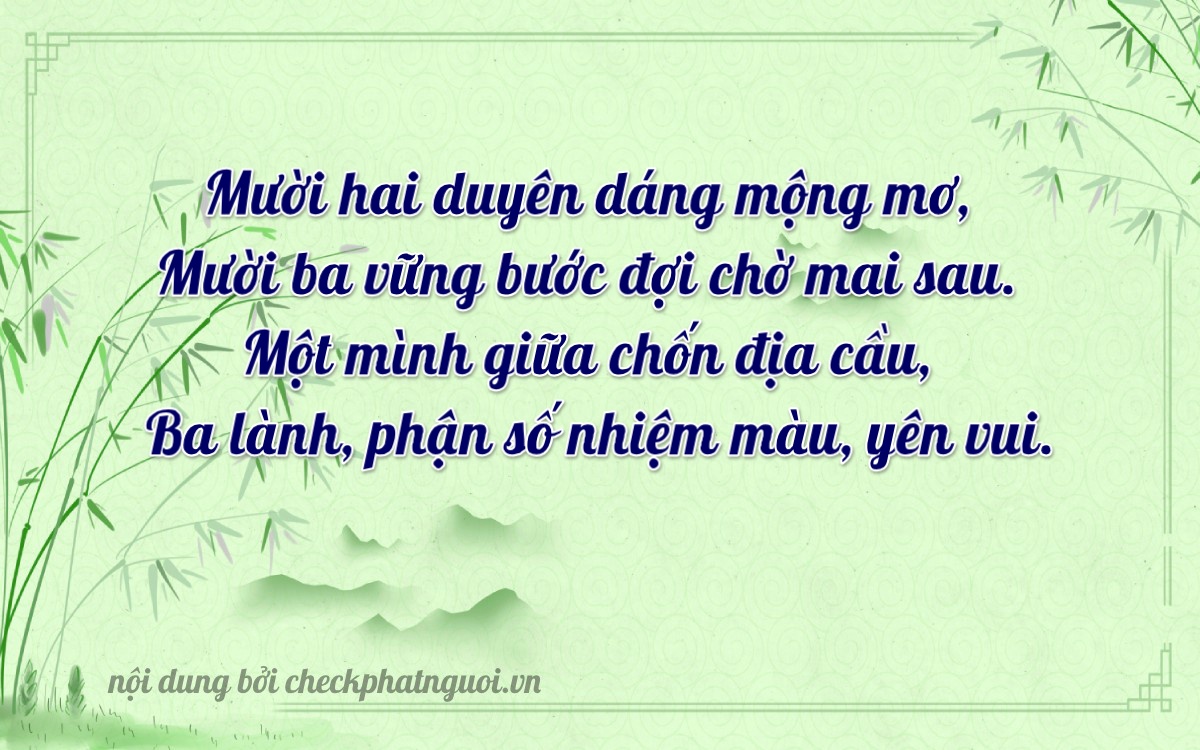 Bài thơ ý nghĩa cho <b>biển số 47D1-12013</b> tại website checkphatnguoi.vn