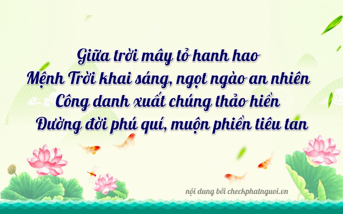 Bài thơ ý nghĩa cho <b>biển số 47H-01511</b> tại website checkphatnguoi.vn