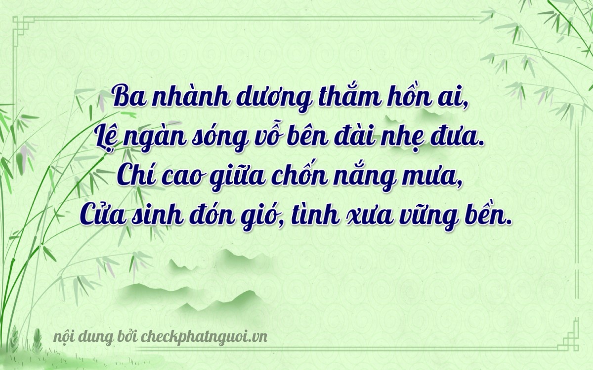 Bài thơ ý nghĩa cho <b>biển số 47H1-32305</b> tại website checkphatnguoi.vn