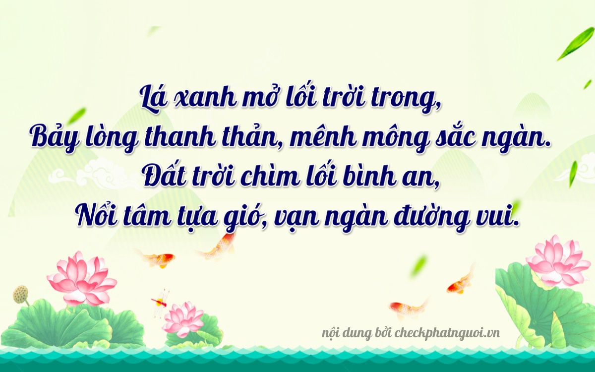 Bài thơ ý nghĩa cho <b>biển số 47K1-17741</b> tại website checkphatnguoi.vn