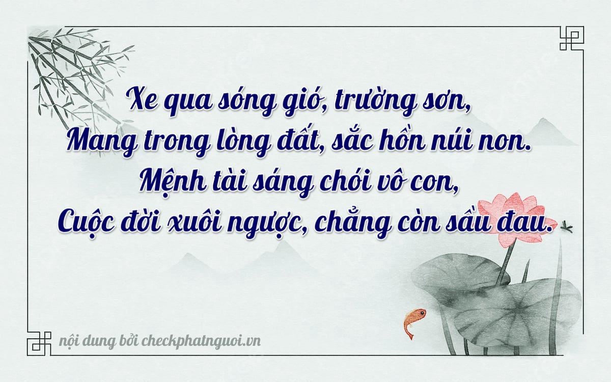 Bài thơ ý nghĩa cho <b>biển số 47K1-18338</b> tại website checkphatnguoi.vn