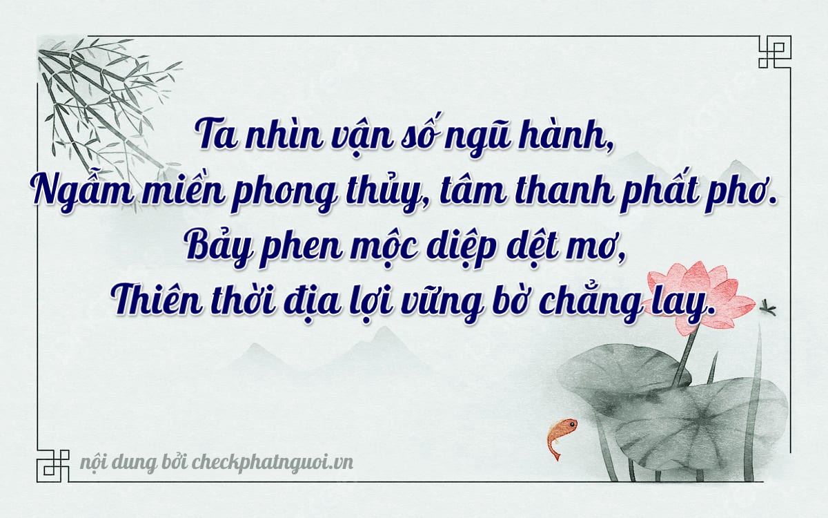 Bài thơ ý nghĩa cho <b>biển số 47M1-72847</b> tại website checkphatnguoi.vn