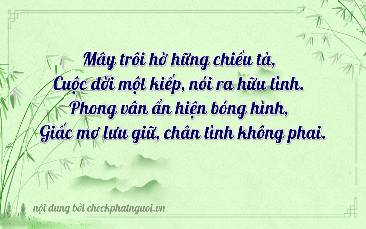 Bài thơ ý nghĩa cho <b>biển số 47N1-23777</b> tại website checkphatnguoi.vn