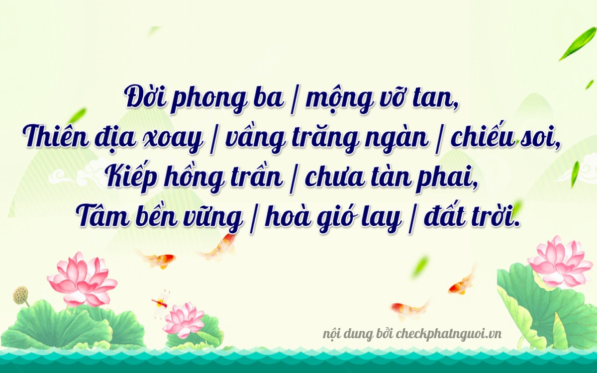 Bài thơ ý nghĩa cho <b>biển số 47N-39767</b> tại website checkphatnguoi.vn