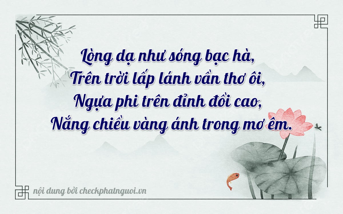 Bài thơ ý nghĩa cho <b>biển số 47N-44026</b> tại website checkphatnguoi.vn