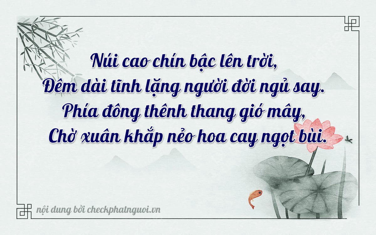 Bài thơ ý nghĩa cho <b>biển số 47P-04953</b> tại website checkphatnguoi.vn