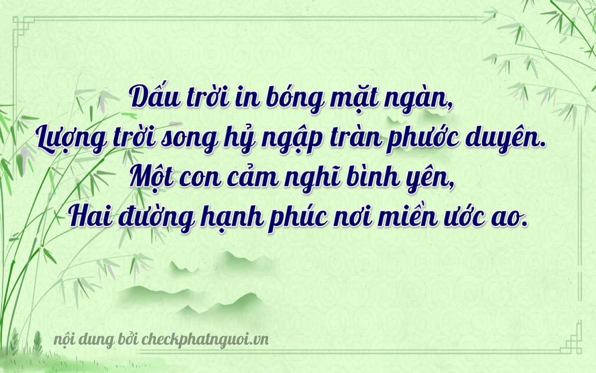Bài thơ ý nghĩa cho <b>biển số 47P-51123</b> tại website checkphatnguoi.vn