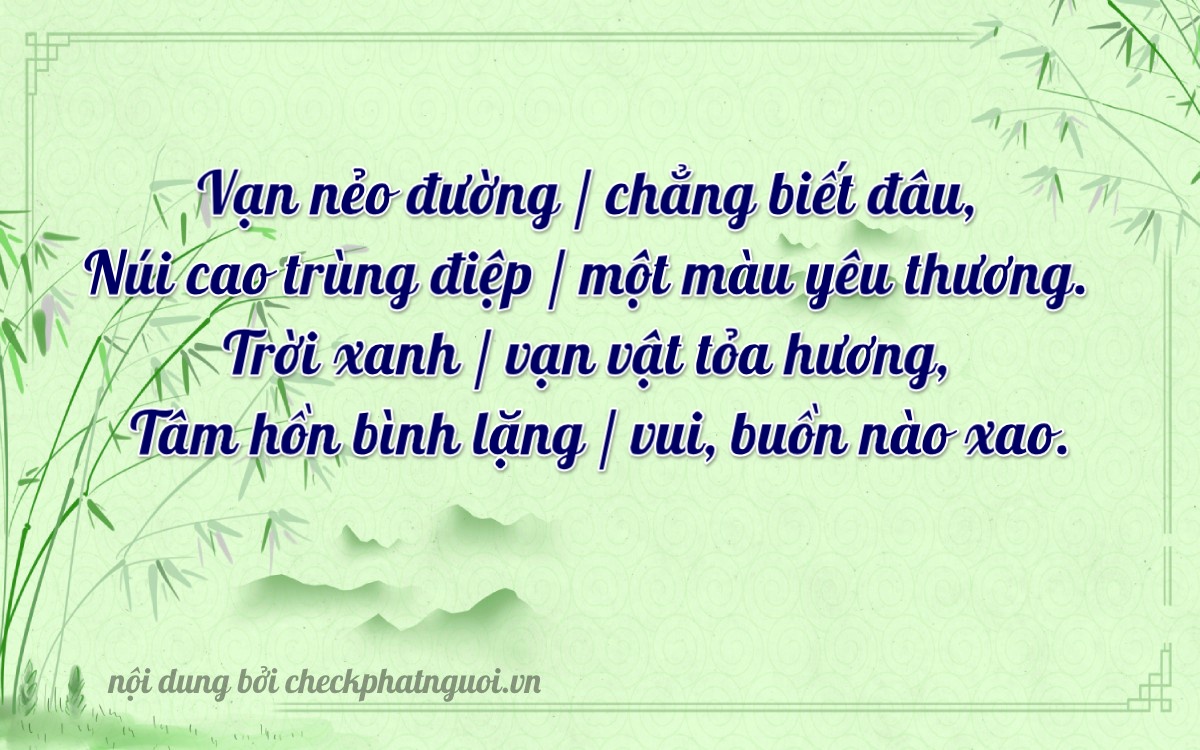 Bài thơ ý nghĩa cho <b>biển số 48A-23531</b> tại website checkphatnguoi.vn