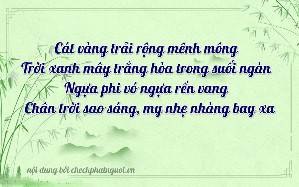 Bài thơ ý nghĩa cho <b>biển số 48D1-38845</b> tại website checkphatnguoi.vn