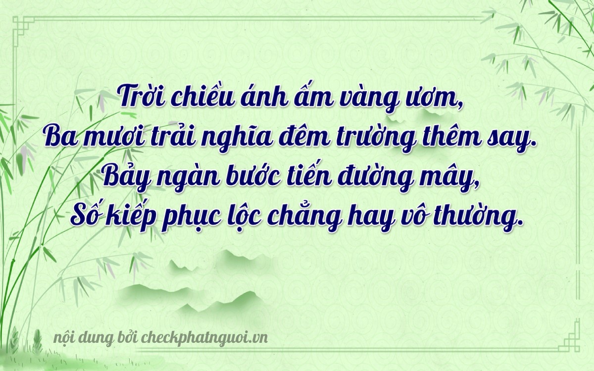 Bài thơ ý nghĩa cho <b>biển số 49A-63730</b> tại website checkphatnguoi.vn
