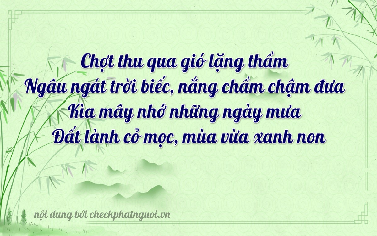 Bài thơ ý nghĩa cho <b>biển số 49AK-08312</b> tại website checkphatnguoi.vn