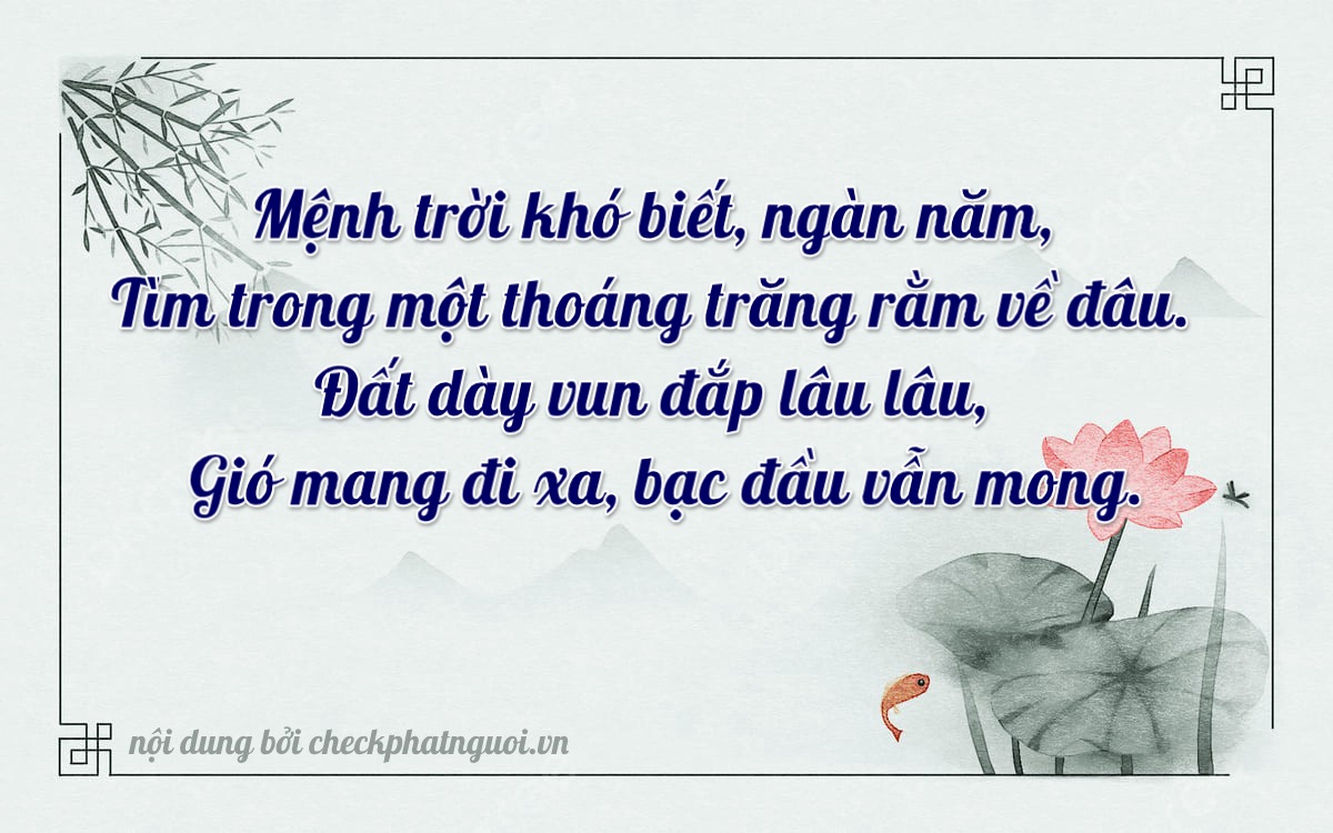 Bài thơ ý nghĩa cho <b>biển số 49D-01444</b> tại website checkphatnguoi.vn