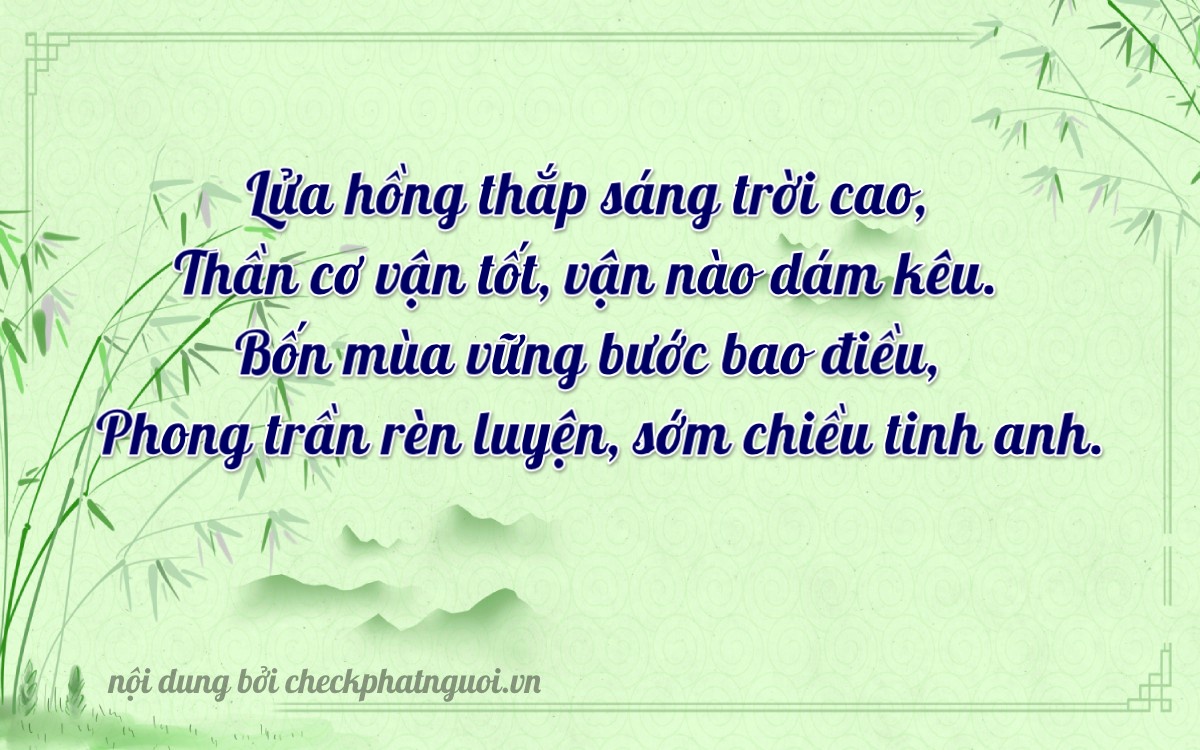 Bài thơ ý nghĩa cho <b>biển số 49H-04143</b> tại website checkphatnguoi.vn