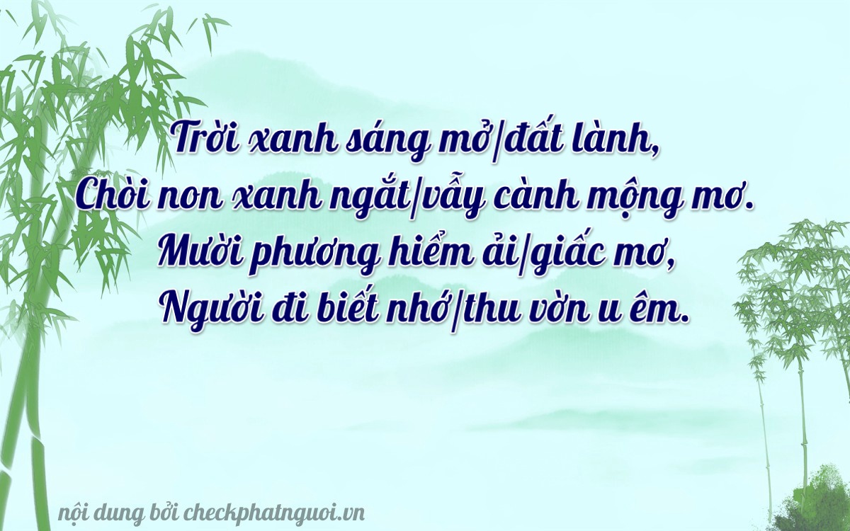 Bài thơ ý nghĩa cho <b>biển số 50AA-00356</b> tại website checkphatnguoi.vn