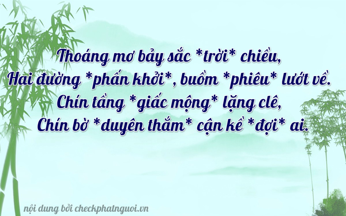 Bài thơ ý nghĩa cho <b>biển số 50AB-27999</b> tại website checkphatnguoi.vn