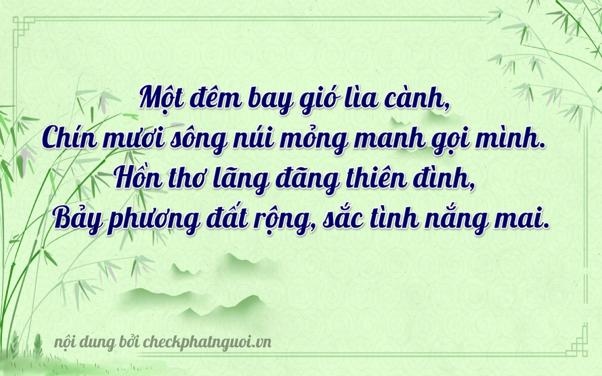 Bài thơ ý nghĩa cho <b>biển số 50AB-90167</b> tại website checkphatnguoi.vn