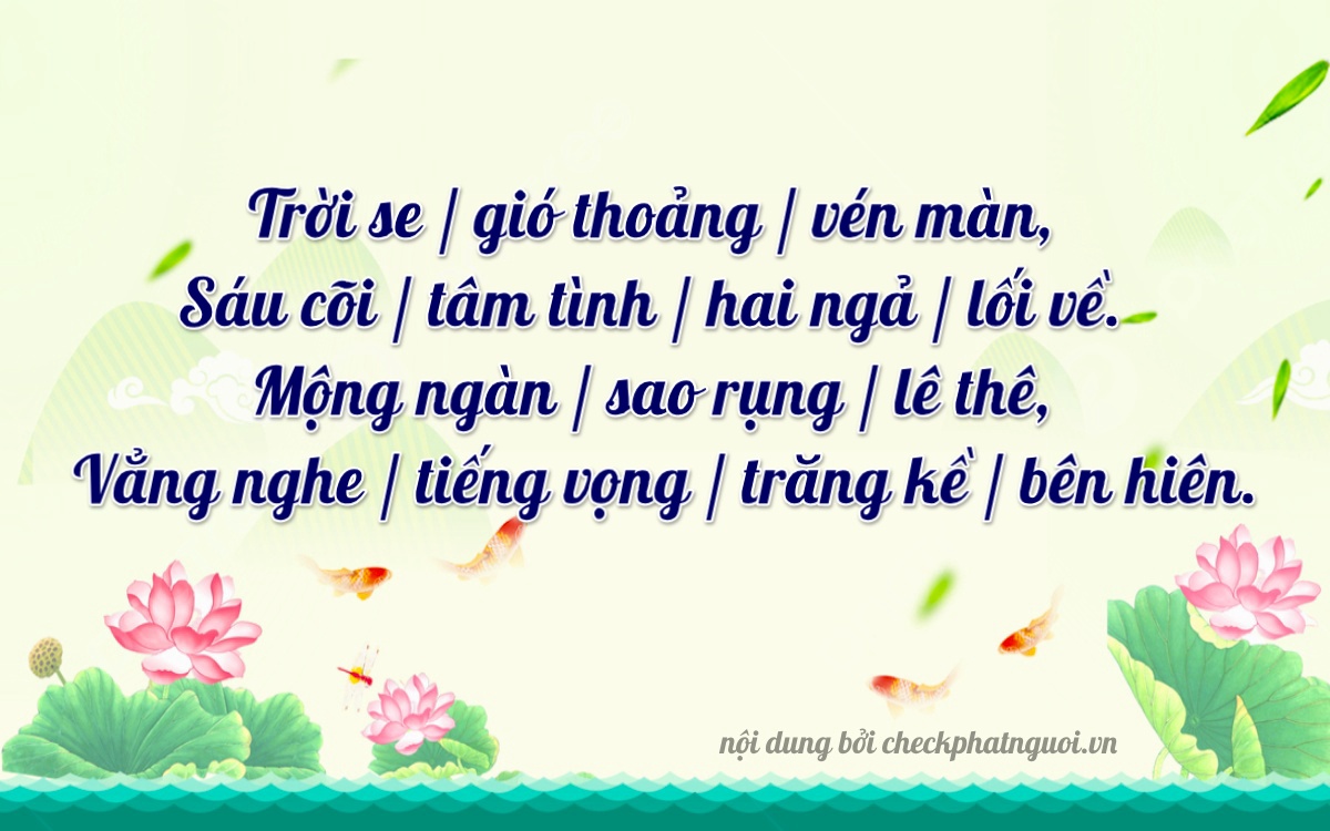Bài thơ ý nghĩa cho <b>biển số 50E-03686</b> tại website checkphatnguoi.vn