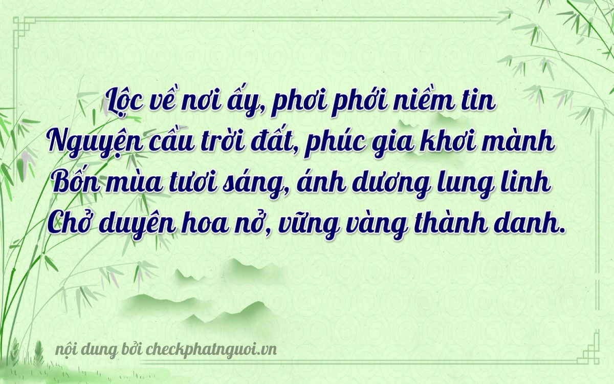 Bài thơ ý nghĩa cho <b>biển số 50E-16447</b> tại website checkphatnguoi.vn