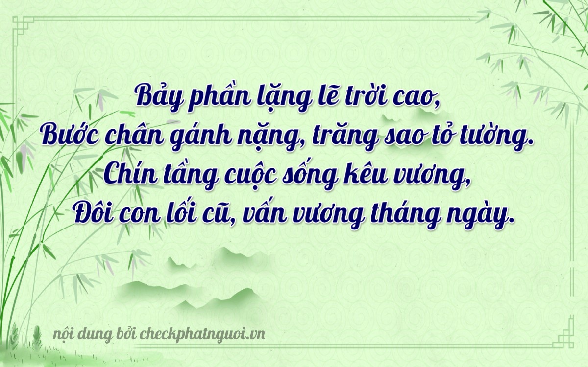 Bài thơ ý nghĩa cho <b>biển số 50G-77923</b> tại website checkphatnguoi.vn