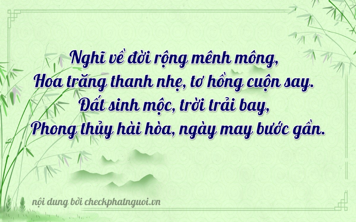 Bài thơ ý nghĩa cho <b>biển số 50H-02358</b> tại website checkphatnguoi.vn