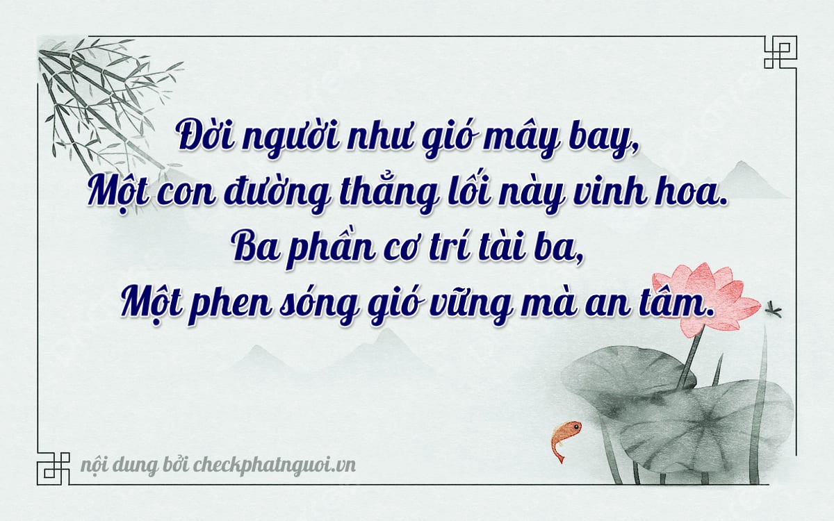 Bài thơ ý nghĩa cho <b>biển số 50H-11113</b> tại website checkphatnguoi.vn