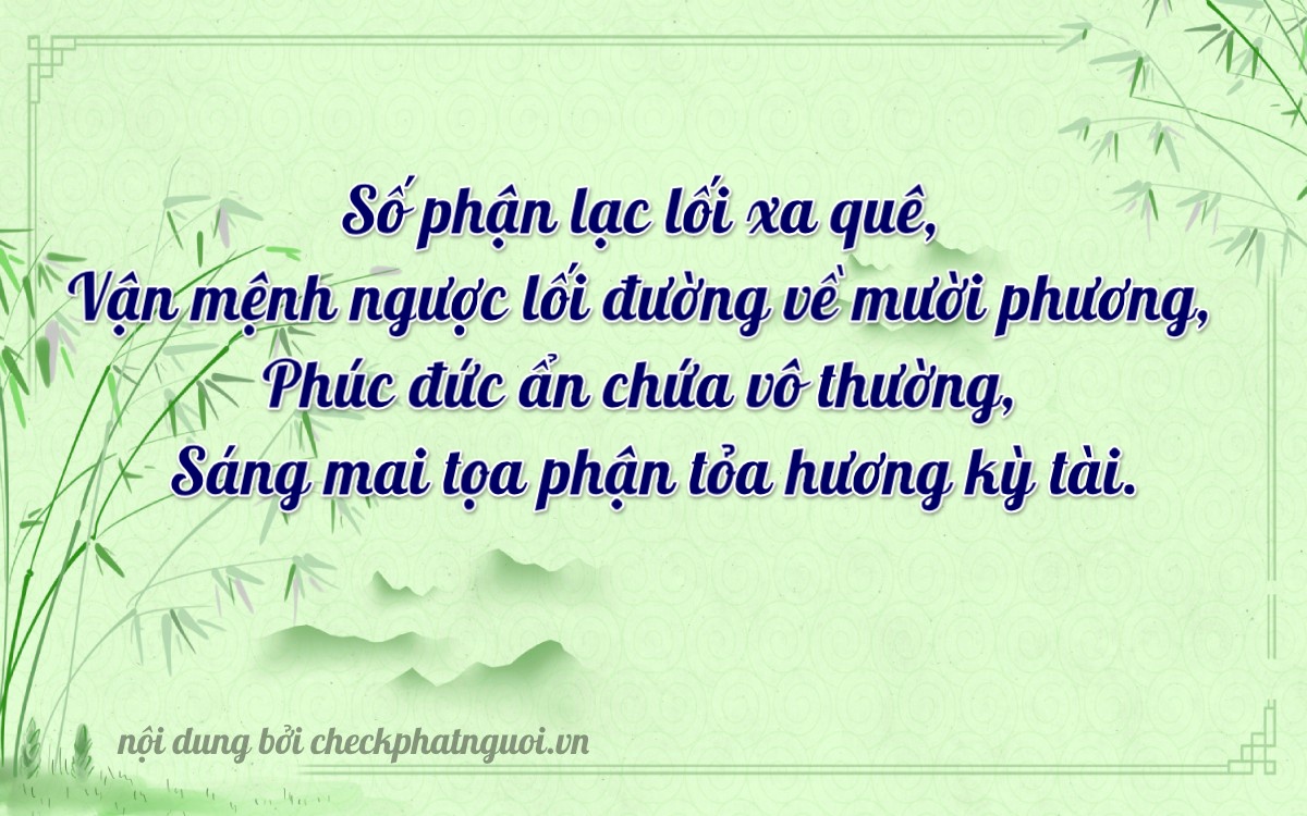 Bài thơ ý nghĩa cho <b>biển số 50H-52321</b> tại website checkphatnguoi.vn