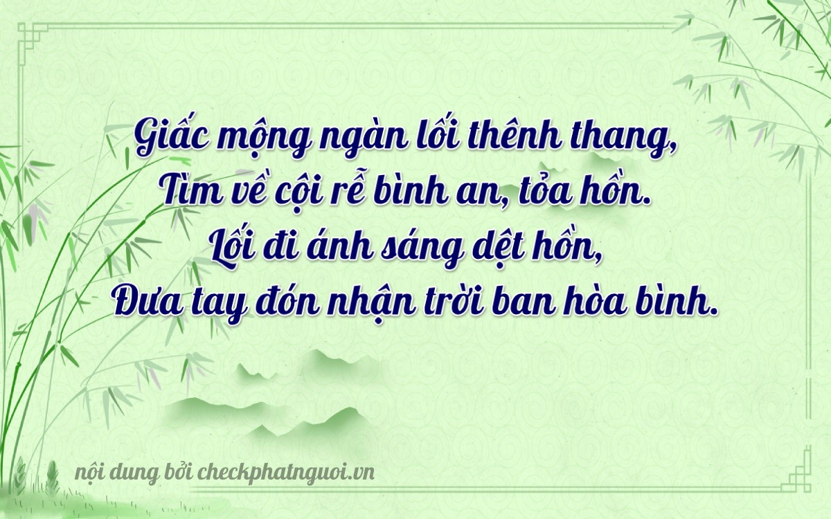 Bài thơ ý nghĩa cho <b>biển số 50H-64011</b> tại website checkphatnguoi.vn