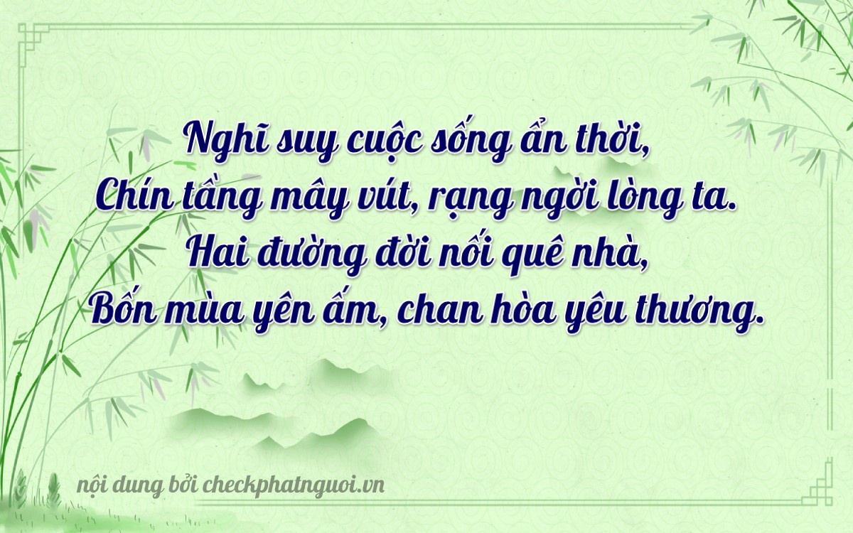 Bài thơ ý nghĩa cho <b>biển số 50H-92104</b> tại website checkphatnguoi.vn