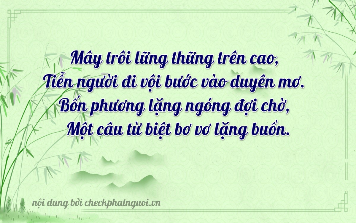 Bài thơ ý nghĩa cho <b>biển số 50H-93214</b> tại website checkphatnguoi.vn
