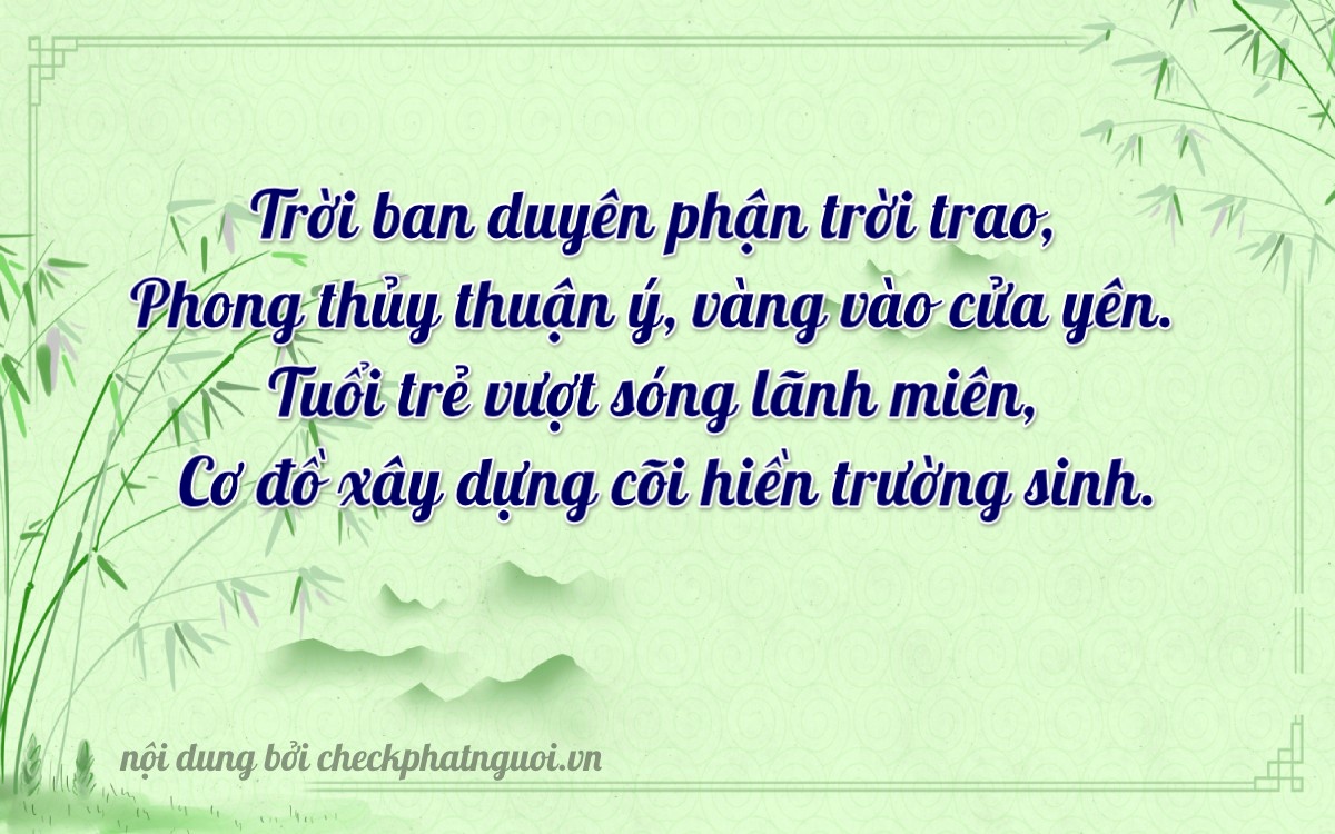 Bài thơ ý nghĩa cho <b>biển số 50N1-94207</b> tại website checkphatnguoi.vn