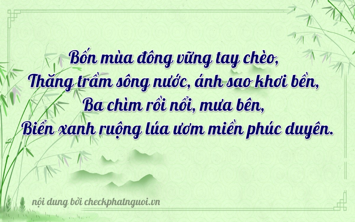 Bài thơ ý nghĩa cho <b>biển số 50N2-45133</b> tại website checkphatnguoi.vn