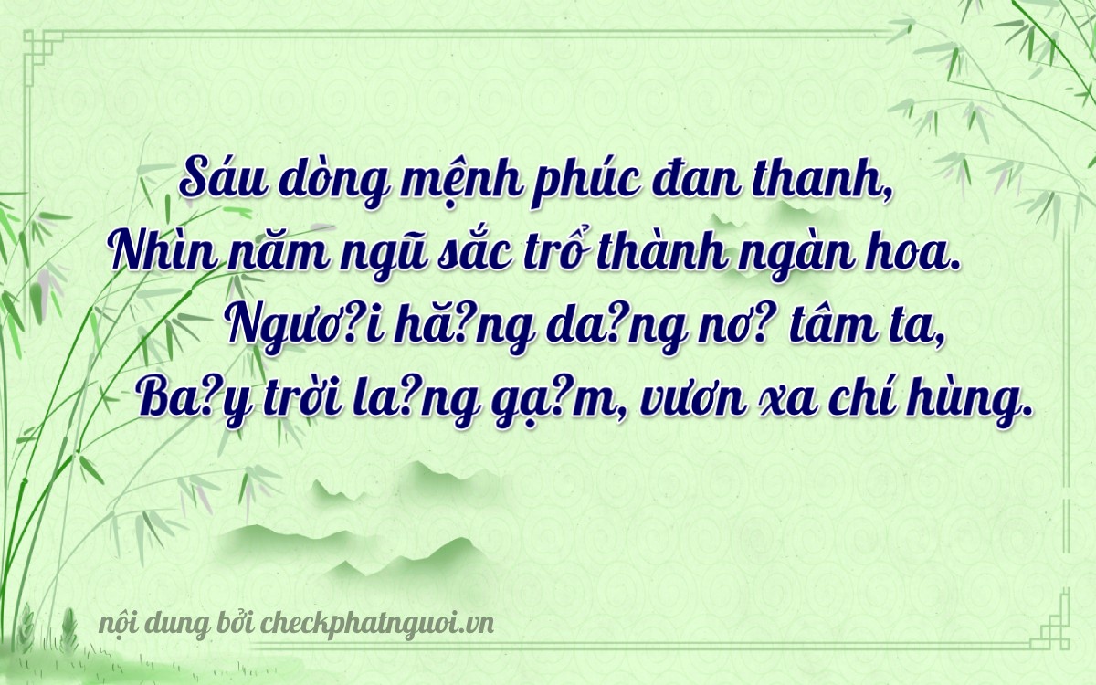 Bài thơ ý nghĩa cho <b>biển số 51633</b> tại website checkphatnguoi.vn