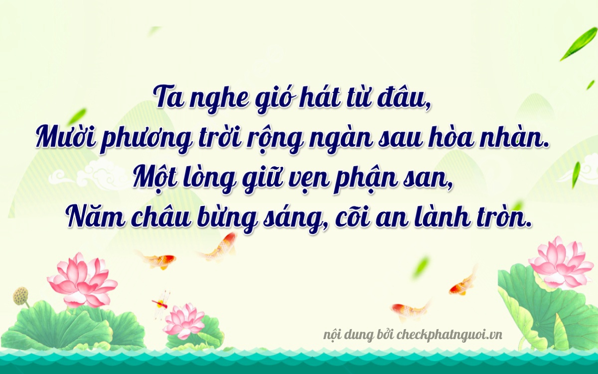 Bài thơ ý nghĩa cho <b>biển số 51A-06015</b> tại website checkphatnguoi.vn